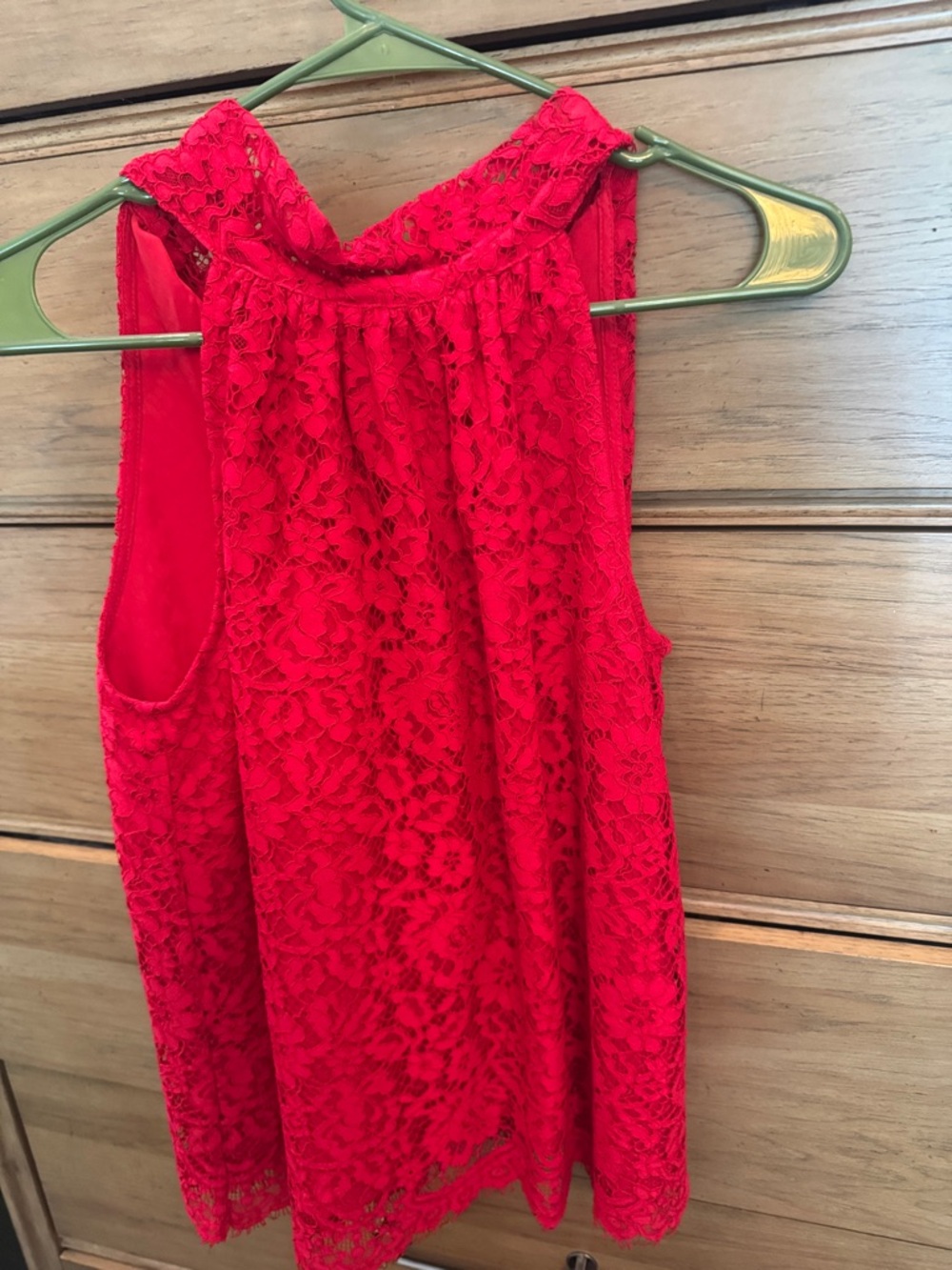 J. Crew red lace halter top